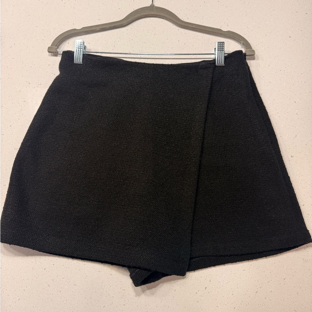 Express Women's Tweed Black Mini Skort Skirt Size 10
